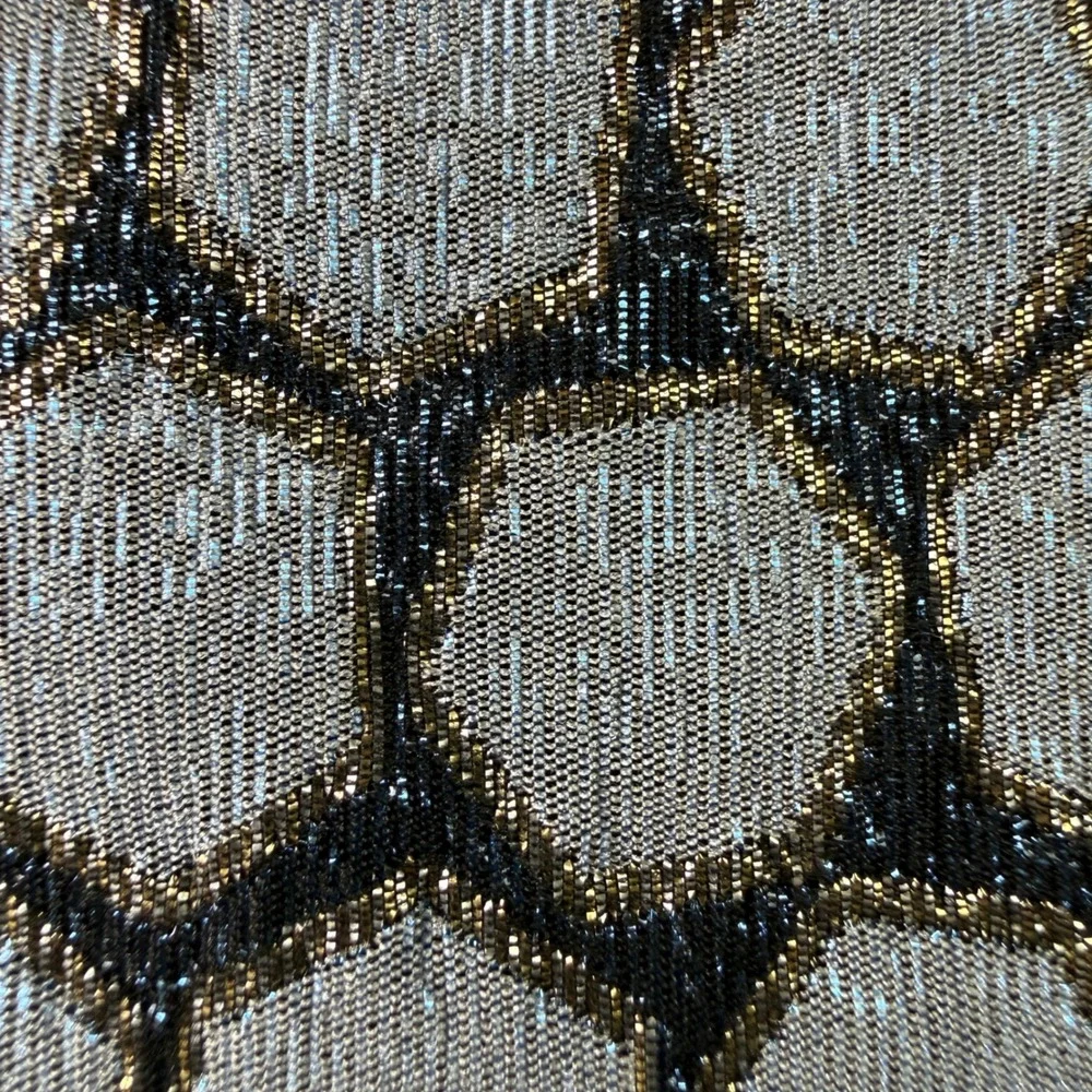 J.McLaughlin Mini Skirt Womens 2 Silver Gold Metallic Honeycomb Jacquard A-Line
